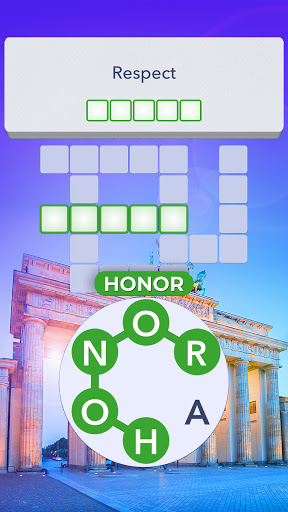 A vibrant and engaging word puzzle game scene, capturing the essence of fun and brain-challenging excitement.