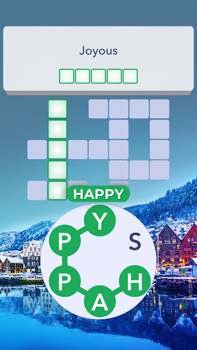 A vibrant and engaging word puzzle game scene, capturing the essence of fun and brain-challenging excitement.