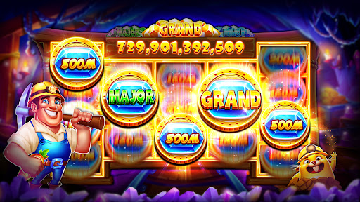 Exciting and colorful slot machine reels with a lively casino atmosphere, symbolizing the thrill and entertainment of Fun Trio Slots.