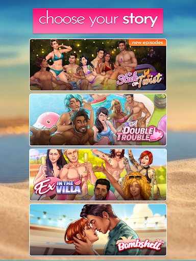 An engaging and romantic scene from the Love Island Game, capturing the essence of interactive storytelling and immersive gameplay.