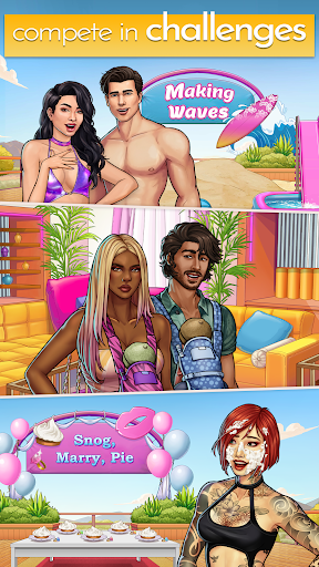 An engaging and romantic scene from the Love Island Game, capturing the essence of interactive storytelling and immersive gameplay.