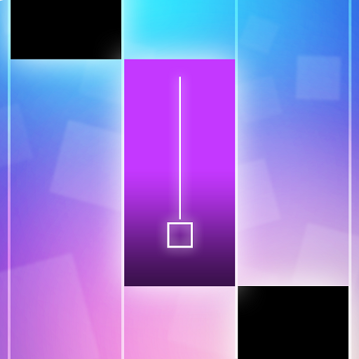 A jubilant rhythm game player immersed in vibrant musical tiles, letting their creativity flow with every beat.