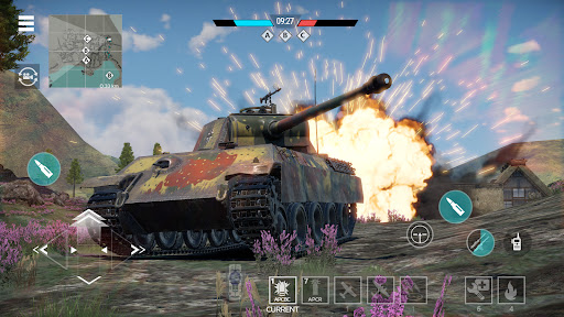 An intense and exhilarating battle scene from War Thunder Mobile, showcasing realistic graphics and strategic combat.