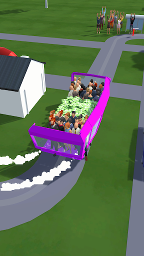 A vibrant and engaging depiction of a bus navigating through a busy city street, capturing the excitement and challenges of bus driving in a realistic simulation game.