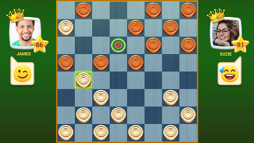 A digital representation of the classic game of checkers, evoking nostalgia and strategic thinking.