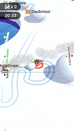 A thrilling snowball fight in a colorful digital arena representing the excitement and fun of Snowball.io.