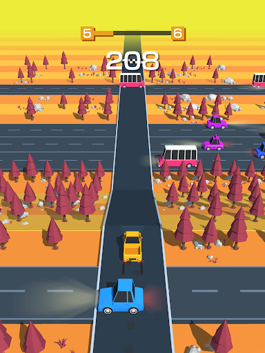 An exhilarating race through colorful streets, capturing the excitement and thrill of the Traffic Run game.