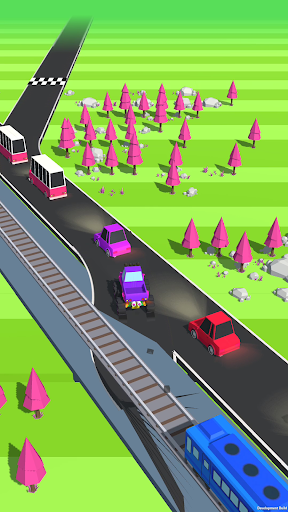 An exhilarating race through colorful streets, capturing the excitement and thrill of the Traffic Run game.