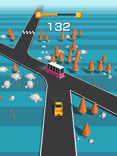 An exhilarating race through colorful streets, capturing the excitement and thrill of the Traffic Run game.