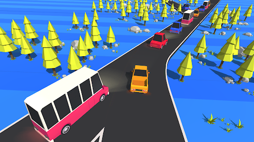 An exhilarating race through colorful streets, capturing the excitement and thrill of the Traffic Run game.