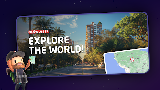 A virtual journey across the globe through the GeoGuessr App, evoking a sense of adventure and discovery.