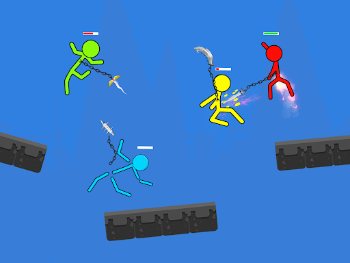 A stickman warrior poised for battle, exuding determination and strength in an action-packed world.