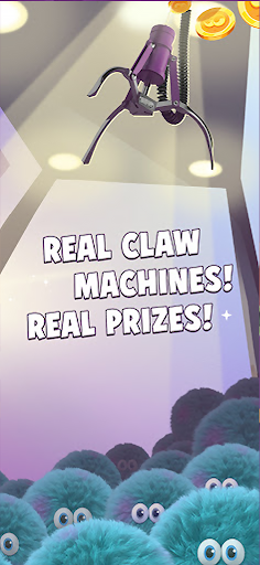 A captivating moment of excitement and anticipation as a claw machine grasps a plush toy, symbolizing the joy of winning real prizes through the Clawee app.