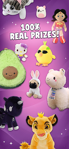 A captivating moment of excitement and anticipation as a claw machine grasps a plush toy, symbolizing the joy of winning real prizes through the Clawee app.