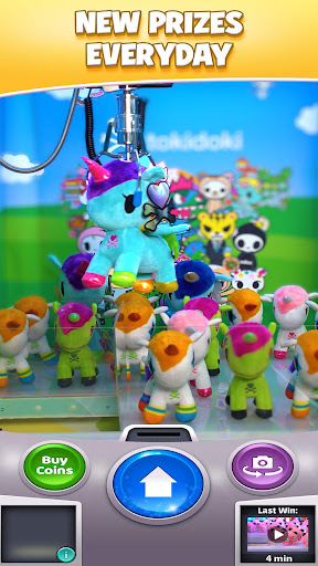 A captivating moment of excitement and anticipation as a claw machine grasps a plush toy, symbolizing the joy of winning real prizes through the Clawee app.