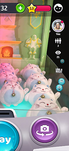 A captivating moment of excitement and anticipation as a claw machine grasps a plush toy, symbolizing the joy of winning real prizes through the Clawee app.