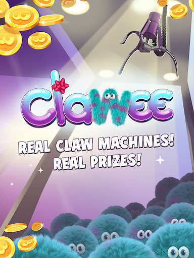 A captivating moment of excitement and anticipation as a claw machine grasps a plush toy, symbolizing the joy of winning real prizes through the Clawee app.