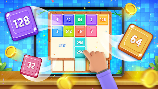 A vibrant depiction of merging items in a colorful and dynamic puzzle game, evoking the excitement and creativity of solving challenges.