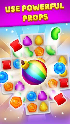 A vibrant, colorful image depicting a fun and engaging candy-themed puzzle game, evoking joy and a sense of playful challenge.