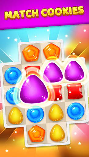 A vibrant, colorful image depicting a fun and engaging candy-themed puzzle game, evoking joy and a sense of playful challenge.