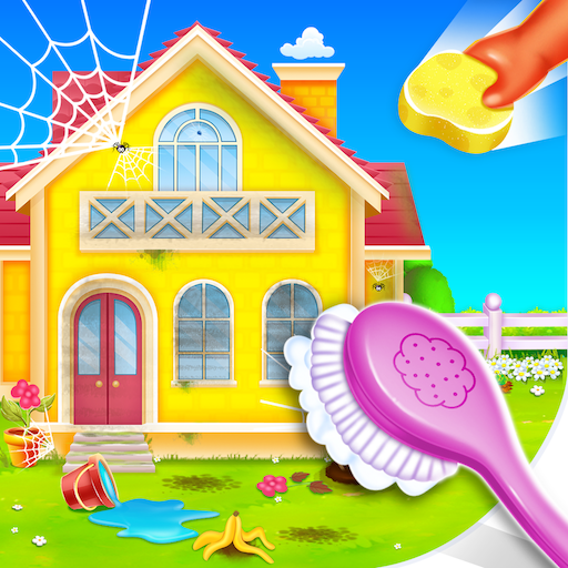 A vibrant and engaging depiction of a virtual cleaning adventure, capturing the fun and satisfaction of tidying up with a smile.