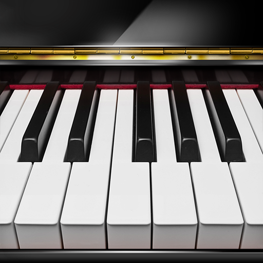 A vibrant depiction of a person joyfully playing a digital piano on a mobile app, capturing the essence of musical exploration and creativity.