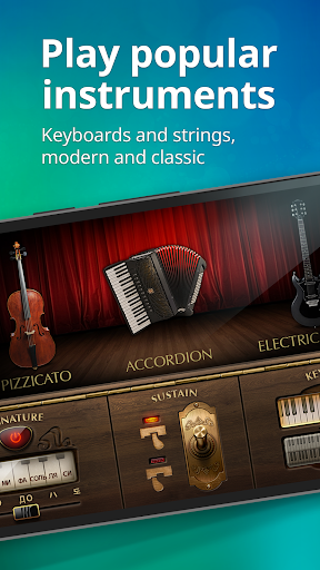 A vibrant depiction of a person joyfully playing a digital piano on a mobile app, capturing the essence of musical exploration and creativity.