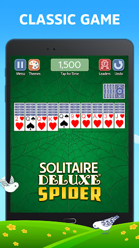 A captivating digital rendition of Spider Solitaire, evoking nostalgia and excitement for card game enthusiasts.