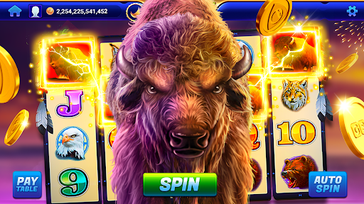 A vibrant virtual casino experience, capturing the thrill of slot machines and table games, evoking excitement and anticipation.