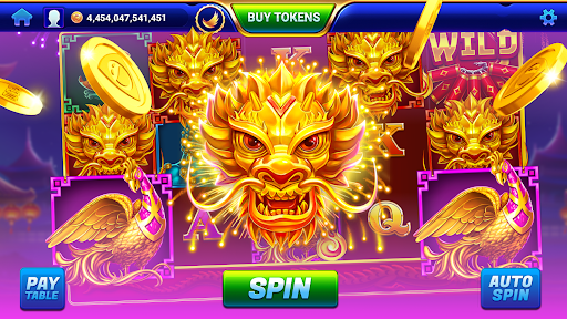 A vibrant virtual casino experience, capturing the thrill of slot machines and table games, evoking excitement and anticipation.