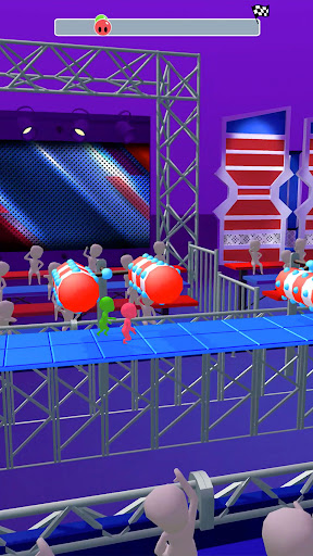 An exhilarating race filled with dynamic gymnastics moves, capturing the thrill and excitement of the game.