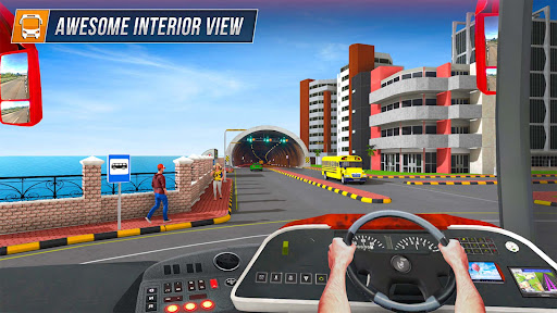 A thrilling bus driving and parking adventure in a bustling city setting, illustrating excitement and challenge.