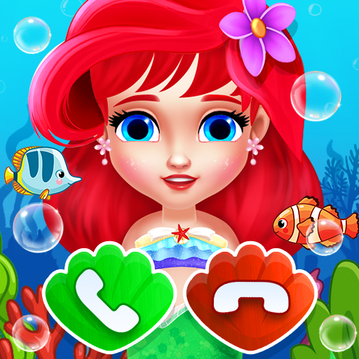 A child joyfully interacting with a colorful and engaging mermaid-themed mobile app, representing wonder and creativity.