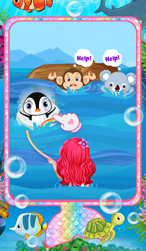 A child joyfully interacting with a colorful and engaging mermaid-themed mobile app, representing wonder and creativity.