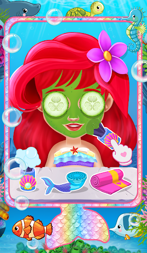 A child joyfully interacting with a colorful and engaging mermaid-themed mobile app, representing wonder and creativity.