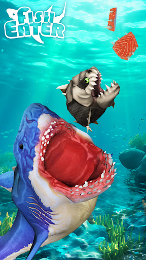 A vibrant underwater scene with colorful fish swimming through coral reefs, capturing the excitement and adventure of ocean life as experienced in Fish Eater Pro.