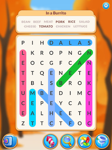 A vibrant and colorful depiction of a word puzzle game, filled with engaging challenges and vocabulary-building fun.