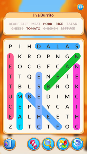 A vibrant and colorful depiction of a word puzzle game, filled with engaging challenges and vocabulary-building fun.