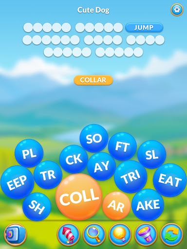 A vibrant and colorful depiction of a word puzzle game, filled with engaging challenges and vocabulary-building fun.