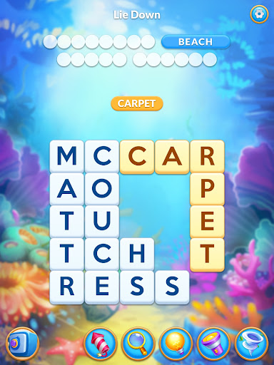 A vibrant and colorful depiction of a word puzzle game, filled with engaging challenges and vocabulary-building fun.