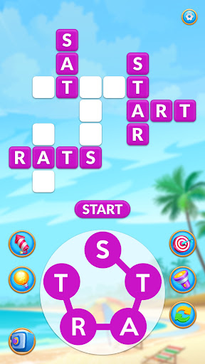 A vibrant and colorful depiction of a word puzzle game, filled with engaging challenges and vocabulary-building fun.