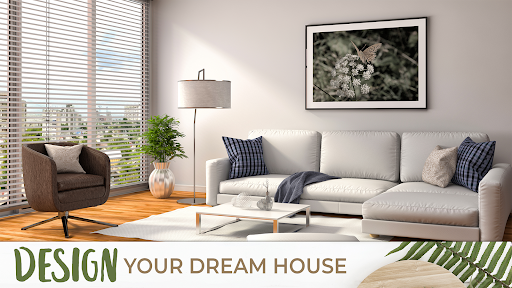 A cozy, creatively decorated living room with vibrant colors, capturing the essence of a dream home makeover.