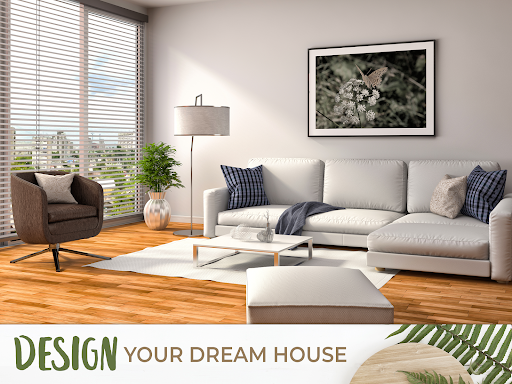 A cozy, creatively decorated living room with vibrant colors, capturing the essence of a dream home makeover.