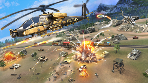 An exhilarating battlefield scene from the Beach Head game, capturing the intense action and strategic defense elements.