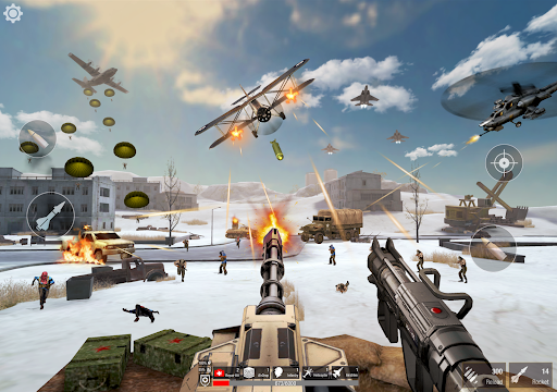 An exhilarating battlefield scene from the Beach Head game, capturing the intense action and strategic defense elements.