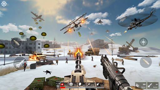 An exhilarating battlefield scene from the Beach Head game, capturing the intense action and strategic defense elements.