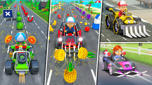 A thrilling and vibrant racing scene, capturing the excitement and speed of Mini Car Raceway: Endless Drive, with colorful cars and dynamic tracks.