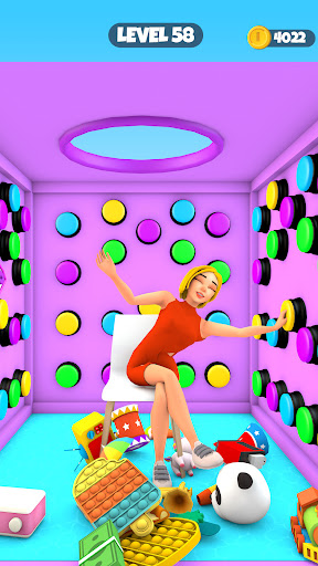 A curious player pondering over a colorful puzzle game, deeply engaged and eager to solve the mysteries behind each button.