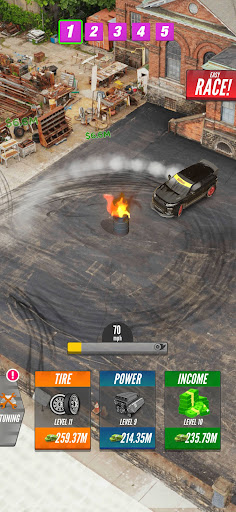 An exhilarating race car speeding through a vibrant cityscape, symbolizing the excitement and thrill of the Drift to Drag racing game.