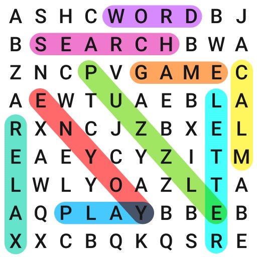 A vibrant illustration of a brain exercising with a word search puzzle, symbolizing mental agility and fun.